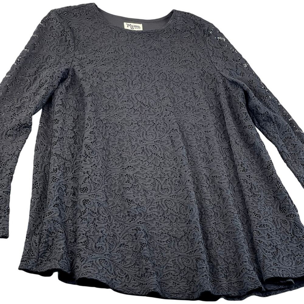 Show Me Your Mumu Tyler Dress Black Lace Swing Tunic Mini USA Long Sleeve - M - Picture 3 of 10